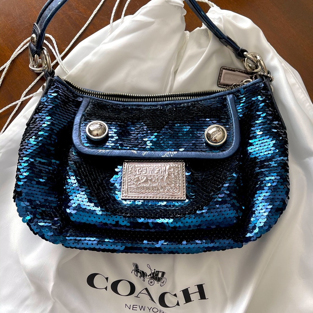 Coach Poppy sequin handbag rare